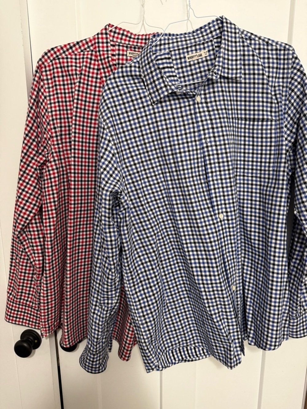 2-for-1: men’s Button-Up Shirts (Blue, Red)